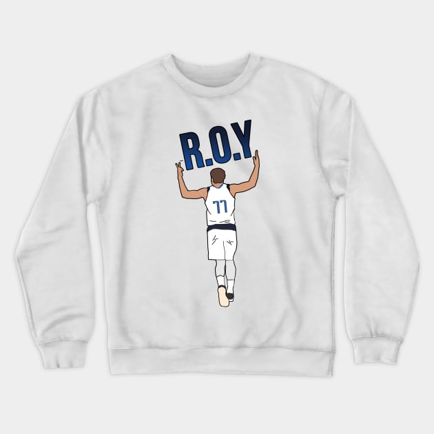 Luka Doncic Rookie of the Year 'ROY' - NBA Dallas Mavericks Crewneck Sweatshirt by xavierjfong